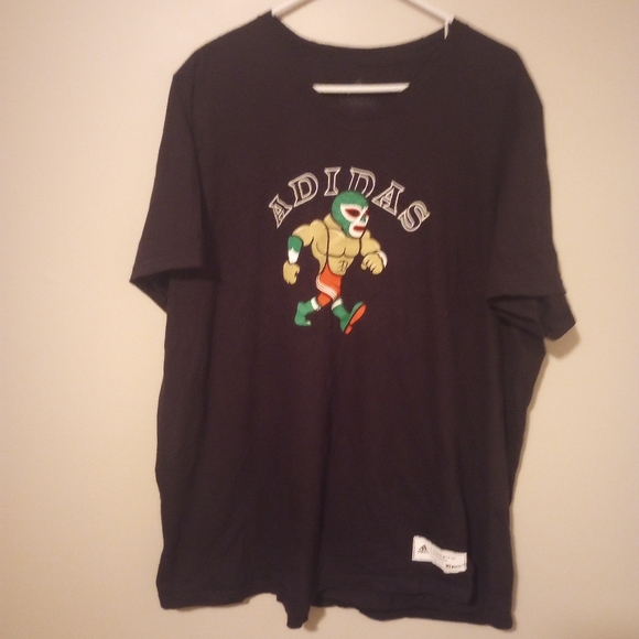Adidas RARE Lucha Libre Luchador playera mexico mascot men's short sleeve tee - Picture 2 of 7